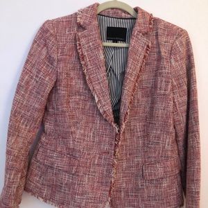 Pink J. Crew Blazer with distressed detail!